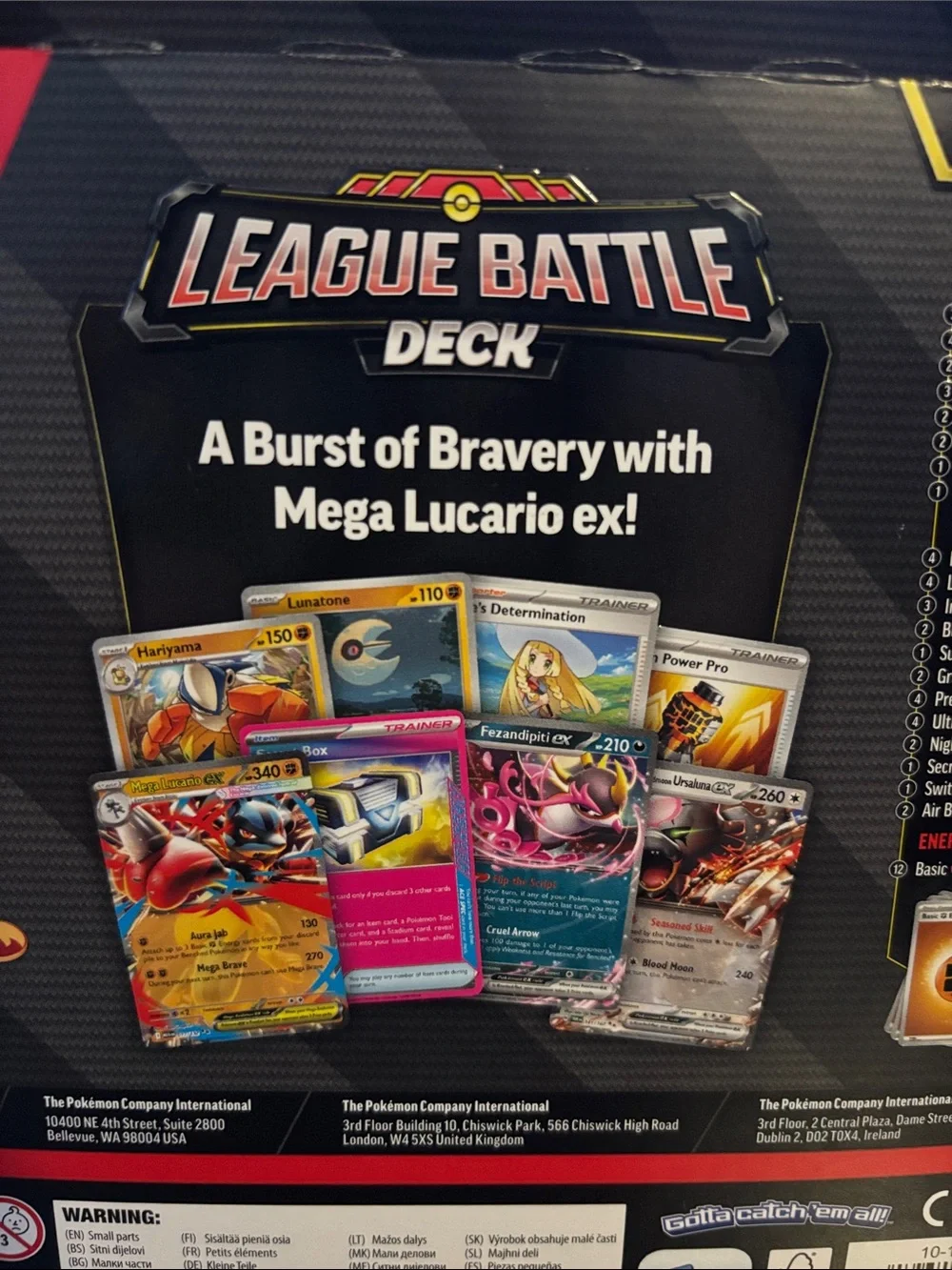 Pokemon League Battle Deck Mega Lucario ex box
